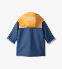 Boys Yellow & Navy Zip-Up Rain Jacket | Hatley Rainwear