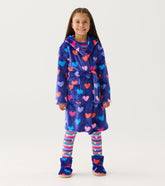 Girls Baby Girls Hearts Fleece Robe | Hatley Sleepwear