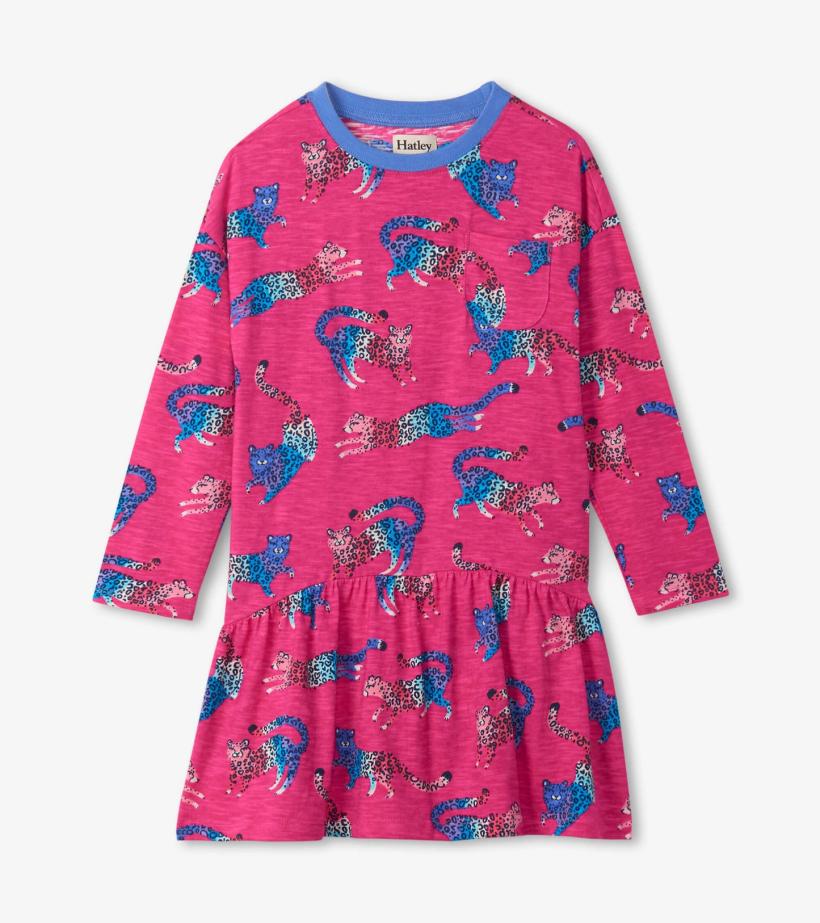 Girls Fab Cheetahs Front Pocket Dress | Hatley Dresses