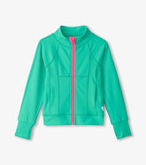 Girls Girls Aqua Green Active Jacket | Hatley Sweaters