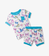 Girls Girls Big Butterflies Bamboo Short Pajama Set | Hatley Sleepwear