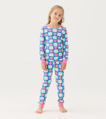 Girls Girls Checkered Daisies Organic Cotton Pajama Set | Hatley Sleepwear