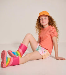 Girls Girls Coral Twisted Sleeve Tee | Hatley Tops