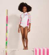 Girls Girls Dazzling Stripes Two-Piece Rashguard Set | Hatley Swimwear