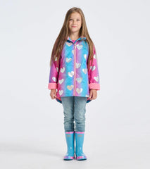 Girls Girls Fun Hearts Zip-Up Lightweight Rain Jacket | Hatley Rainwear