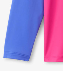 Girls Girls Fuschia Purple Long Sleeve Rashguard | Hatley Swimwear