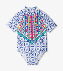 Girls Girls Kaleidoscope One-Piece Rashguard | Hatley Swimwear
