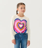Girls Girls Layered Hearts Long Sleeve Graphic Tee | Hatley Tops