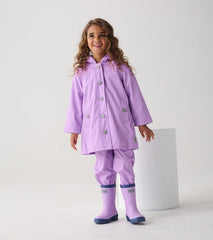 Girls Girls Lilac Button-Up Rain Jacket | Hatley Rainwear