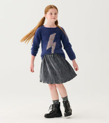 Girls Girls Metallic Lightning Furry Sweater | Hatley Sweaters