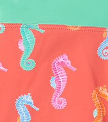 Girls Girls Painted Seahorse Two-Piece Crop Top Bikini Set | Hatley Swimwear