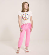 Girls Girls Peace Flower Twisted Sleeve Tee | Hatley Tops