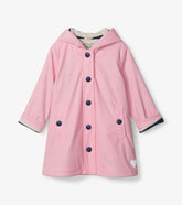 Girls Girls Pink & Navy Button-Up Rain Jacket | Hatley Rainwear
