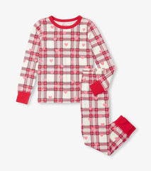 Girls Girls Plaid Hearts Pajama Set | Hatley Sleepwear
