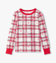 Girls Girls Plaid Hearts Pajama Set | Hatley Sleepwear