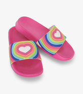 Girls Girls Rainbow Heart Slides | Hatley Swimwear