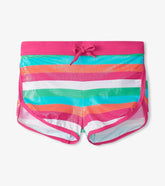 Girls Girls Rainbow Palm Swim Shorts | Hatley Swimwear