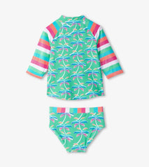 Girls Girls Rainbow Palm Two-Piece Rashguard Set | Hatley Swimwear