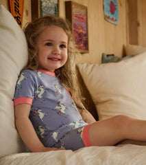 Girls Girls Rainbow Unicorn Bamboo Short Pajama Set | Hatley Sleepwear