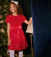 Girls Girls Red Sequins Velvet Dress | Hatley Dresses