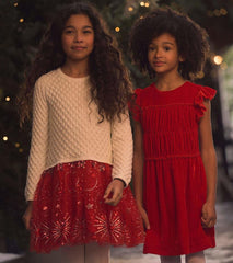 Girls Girls Red Velvet Smocked Panel Dress | Hatley Dresses