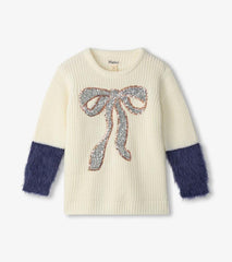 Girls Girls Sequin Bow Fluffy Sleeve Sweater | Hatley Sweaters