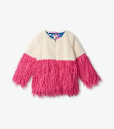 Girls Girls Sheer Pink Faux Fur Jacket | Hatley Sweaters