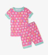 Girls Girls Shibori Hearts Short Pajama Set | Hatley Sleepwear