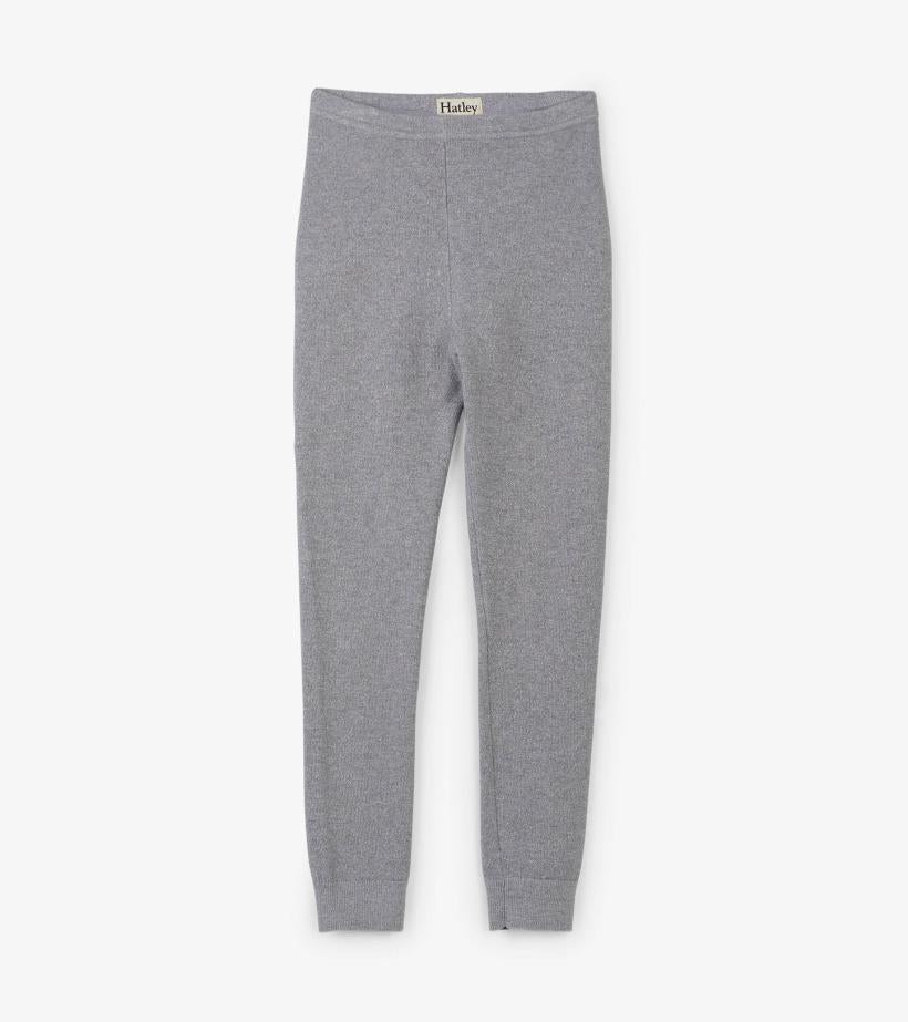 Girls Girls Silver Shimmer Cable Knit Leggings | Hatley Bottoms
