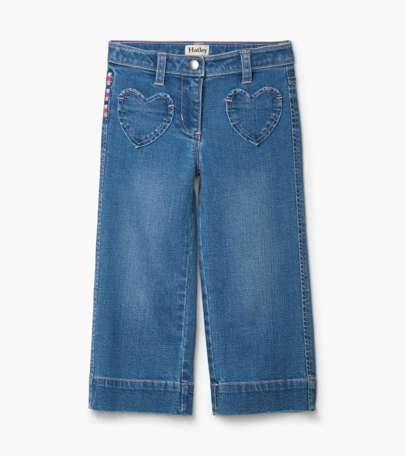 Girls Girls Stretch Denim Wide Leg Pants | Hatley Bottoms