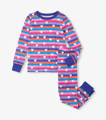 Girls Girls Stripes & Hearts Pajama Set | Hatley Sleepwear