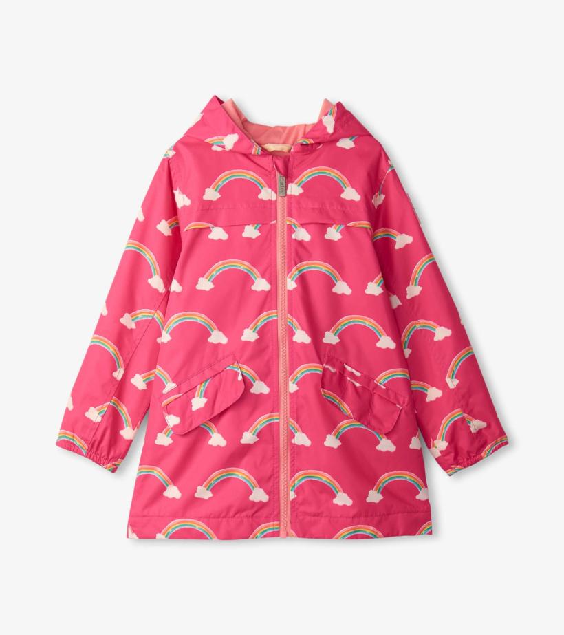 Girls Girls Summer Rainbow Zip-Up Lightweight Rain Jacket | Hatley Rainwear