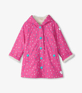 Girls Girls Tiny Dots Sherpa Lined Button-Up Rain Jacket | Hatley Rainwear