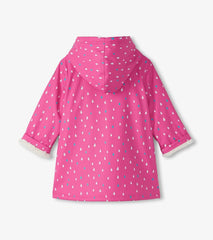 Girls Girls Tiny Dots Sherpa Lined Button-Up Rain Jacket | Hatley Rainwear
