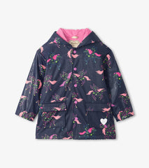 Girls Girls Unicorn Constellations Colour Changing Button-Up Rain Jacket | Hatley Rainwear