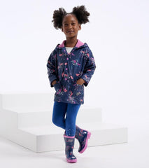 Girls Girls Unicorn Constellations Colour Changing Button-Up Rain Jacket | Hatley Rainwear