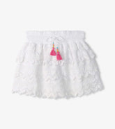Girls Girls White Hearts Floaty Skort | Hatley Bottoms