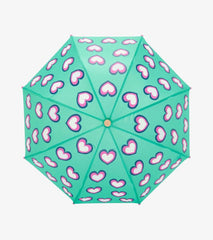 Girls Hearts Colour Changing Umbrella | Hatley Rainwear