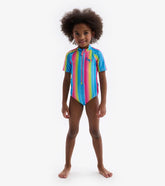 Girls Jelly Bean Rainbow Rashguard One Piece | Hatley Swimwear