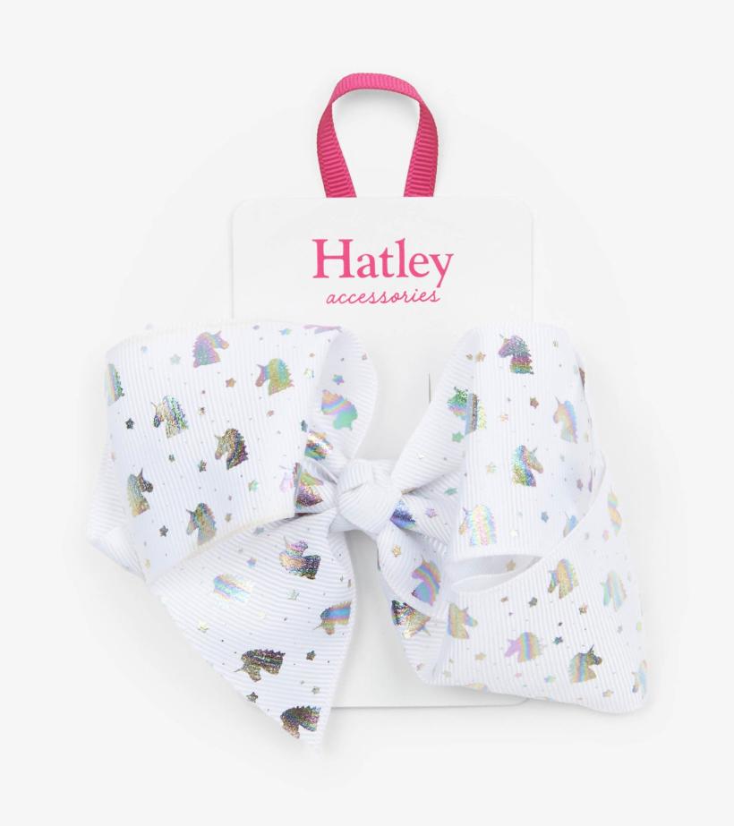 Girls Metallic Unicorns Bow Hair Clip | Hatley Accessories