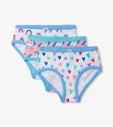 Girls Pretty Patterns Girls Brief Underwear 3 Pack | Hatley Underwear
