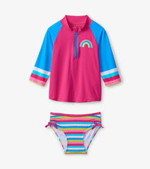Girls Rainbow Stripe Rashguard Set | Hatley Swimwear