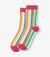 Girls Rainbow Stripes Crew Socks | Hatley Footwear
