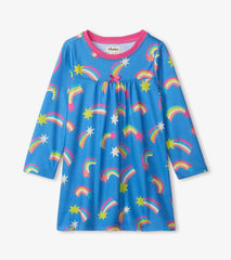 Girls Shooting Stars Long Sleeve Girls Nightgown | Hatley Sleepwear