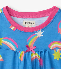 Girls Shooting Stars Long Sleeve Girls Nightgown | Hatley Sleepwear