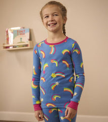 Girls Shooting Stars Organic Cotton Pajama Set | Hatley Sleepwear