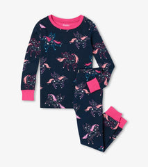 Girls Unicorn Constellations Organic Cotton Raglan Pajama Set | Hatley Sleepwear