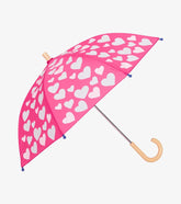 Girls White Hearts Colour Changing Umbrella | Hatley Rainwear