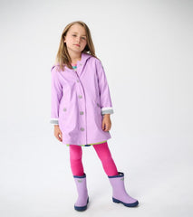 Girls/Baby & Toddler Lilac And Navy Matte Rain Boots | Hatley Rainwear