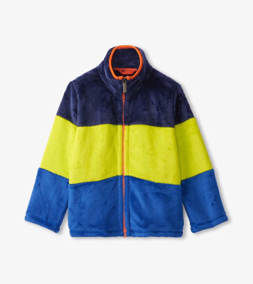 Girls/Boys Blue & Green Fleece Jacket | Hatley Sweaters